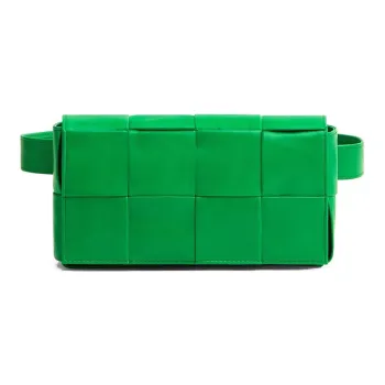 Bottega Veneta Cassette Belt Cow Leather Box Bag Camera Bag Fanny Pack Crossbody Bags Mini Men's Parrot Green