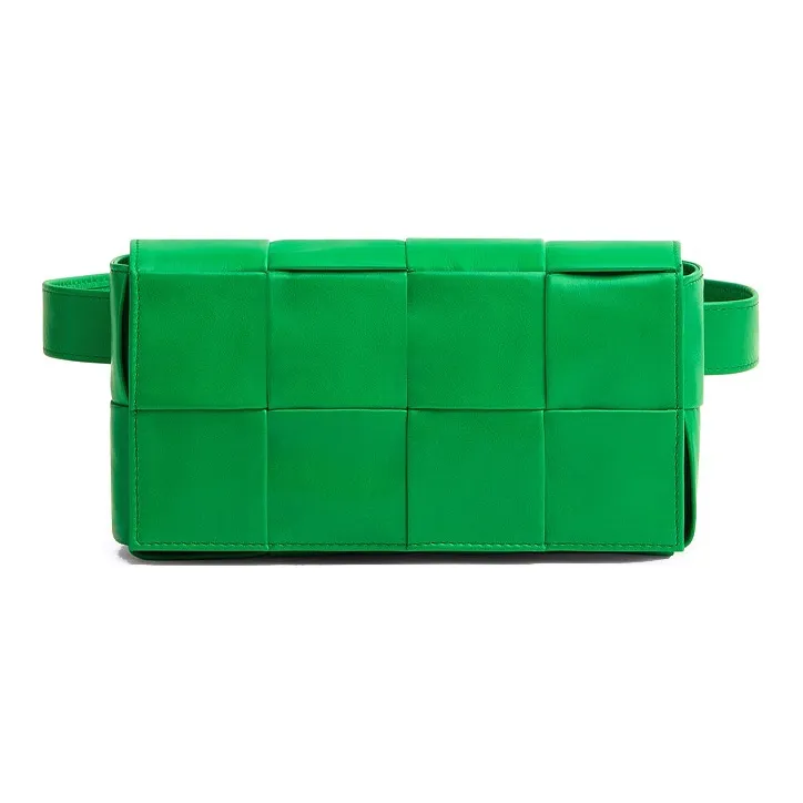 Bottega Veneta Cassette Belt Cow Leather Box Bag Camera Bag Fanny Pack Crossbody Bags Mini Men's Parrot Green-0