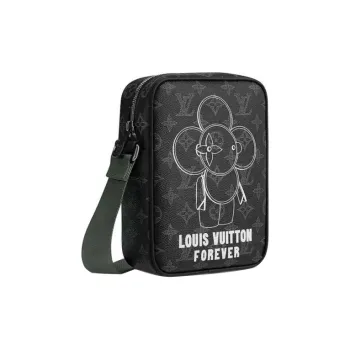 LOUIS VUITTON Vivienne Small Canvas With Leather Shoulder Bag Crossbody Bag Regular Men's Black