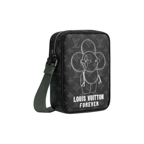 LOUIS VUITTON Vivienne Small Canvas With Leather Shoulder Bag Crossbody Bag Regular Men's Black