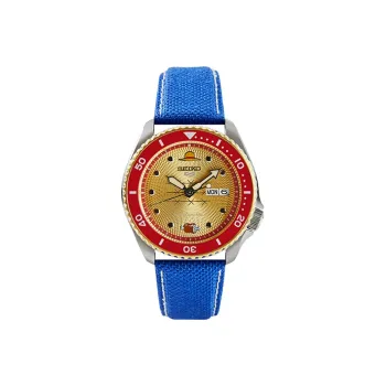 SEIKO SEIKO5 Collection Mechanical Movement Leather Watch Bands Watch Men's Watches Red Watch Dial