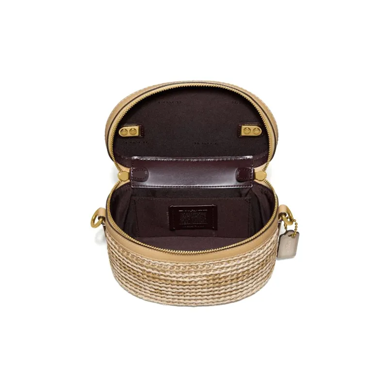 COACH Trail Cow Leather Crossbody Bag Box Bag Shoulder Bag Crossbody Bag Handbag Small Size Women's Light Brown-2