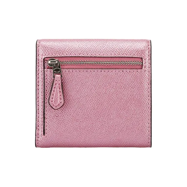 COACH Leather Wallet Women's Metallic Pink-3