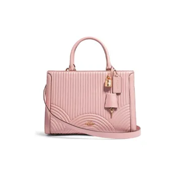 COACH Zoe Leather Handbag Shoulder Bag Tote Bag Shopping Bag Crossbody Bag Women's Cherry Blossom Pink
