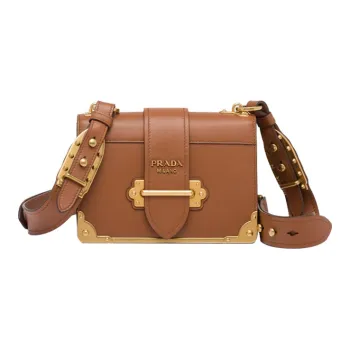 PRADA Cahier Leather Portable Crossbody Bag Shoulder Bag Women's Brown