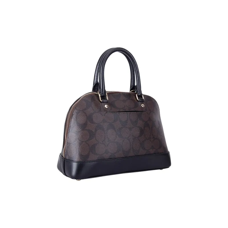 COACH Sierra Coated Canvas Dome Bag, Handbag, Shoulder Bag, Crossbody Bag Medium Size Women's Dark Coffee-2