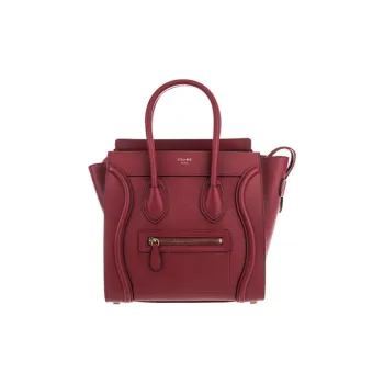 CELINE Luggage Leather Smile Bag Shopping Bag Crossbody Bag Shoulder Bag Handbag Women's Red