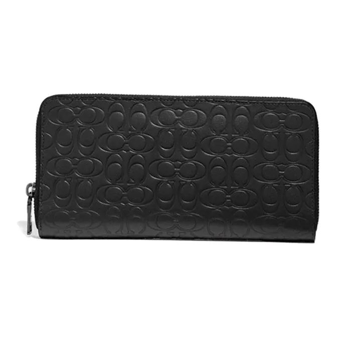 COACH Document Wallet Cow Leather Wallet Regular Men's Black-0