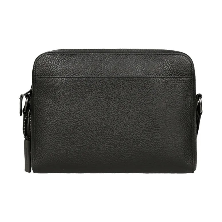 COACH West Pebble Leather Camera Bag, Shoulder Bag, Crossbody Bag Medium Size Men's Black-1