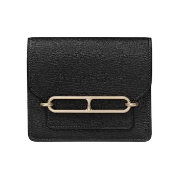 HERMES Roulis Mysore Goat Skin Coin Purse Wallet Fanny Pack Regular Women's Black
