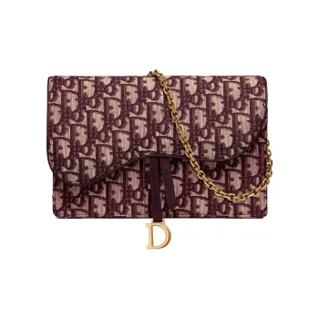 DIOR Saddle Cow Leather Saddle Bag Combo Bag Handheld Shoulder Bag Crossbody Bag Women's Burgundy