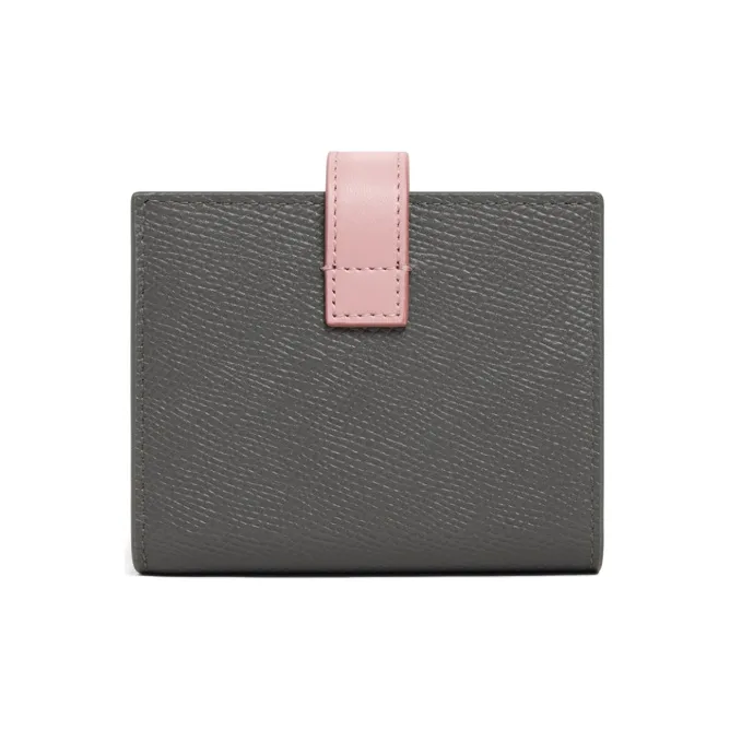 CELINE Cow Leather Wallet Trumpets Women's Gray/Vintage Pink-2