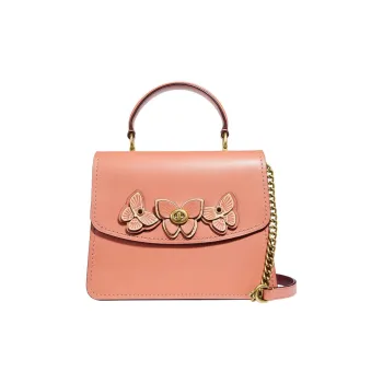 COACH Parker Calfskin Handbag Shoulder Bag Crossbody Bag Medium Size Women's Peach Pink