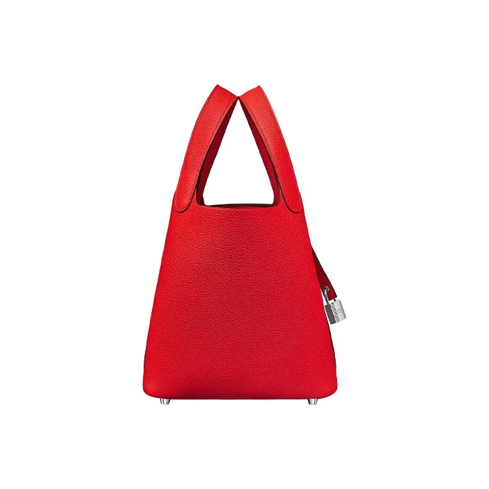 HERMES Picotin Lock Maurice Bullock Leather Bucket Bag Handbag Women's Heart Red-1