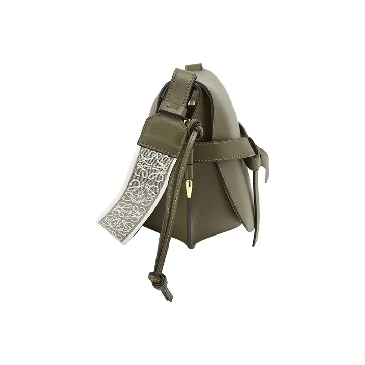 LOEWE Gate Soft Calfskin Handbag, Shoulder Bag, Crossbody Bag Trumpets Women's Green-3