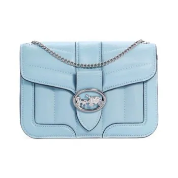 COACH Georgie Leather Small Square Bag Shoulder Bag Crossbody Bag Small Size Women's Ice Blue