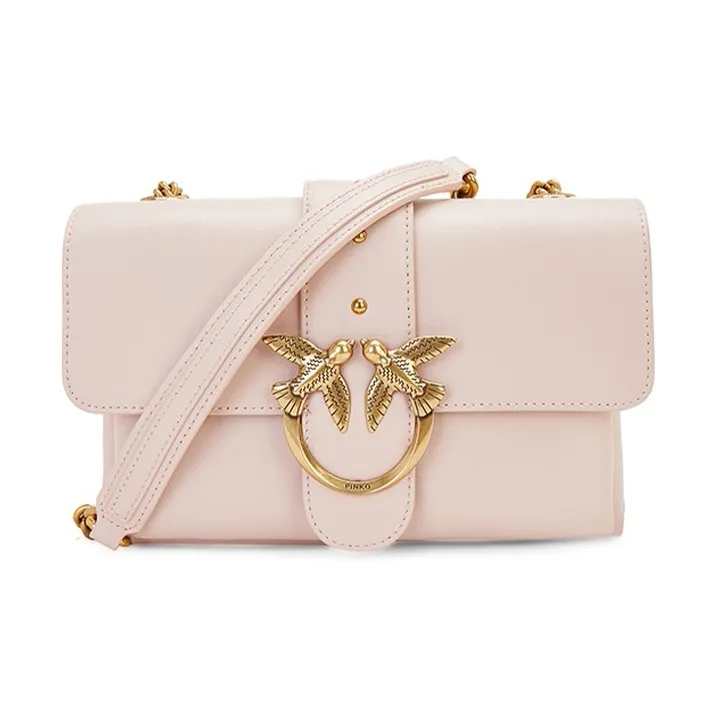 PINKO Cow Leather Messenger Bag Envelope Bag Crossbody Bag Shoulder Bag Regular Women's Pink-0