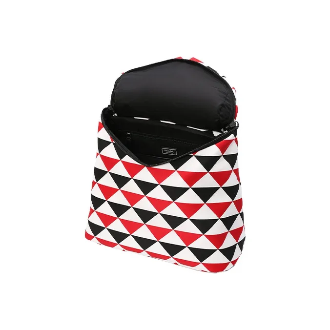 PRADA Recycled Nylon Backpack Men's Red White-2