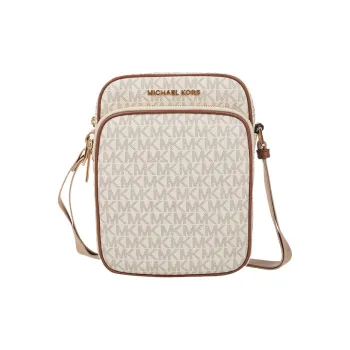 MICHAEL KORS Jet Set Travel PVC Cell Phone Pouch, Crossbody Bag, Shoulder Bag Women's Vanilla
