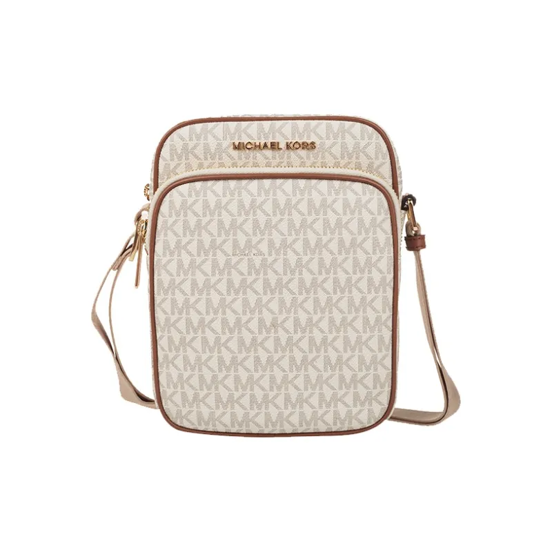 MICHAEL KORS Jet Set Travel PVC Cell Phone Pouch, Crossbody Bag, Shoulder Bag Women's Vanilla-0