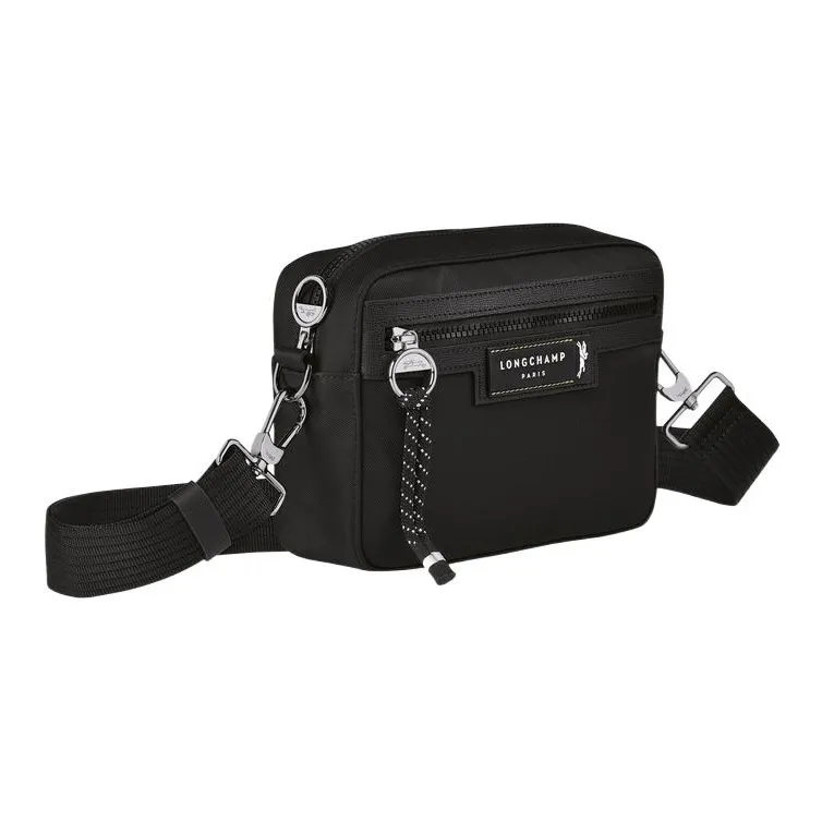 LONGCHAMP Le Pliage Energy Canvas With Cow Leather Small Square Bag Shoulder Bag, Crossbody Bag Regular Men's Black-2