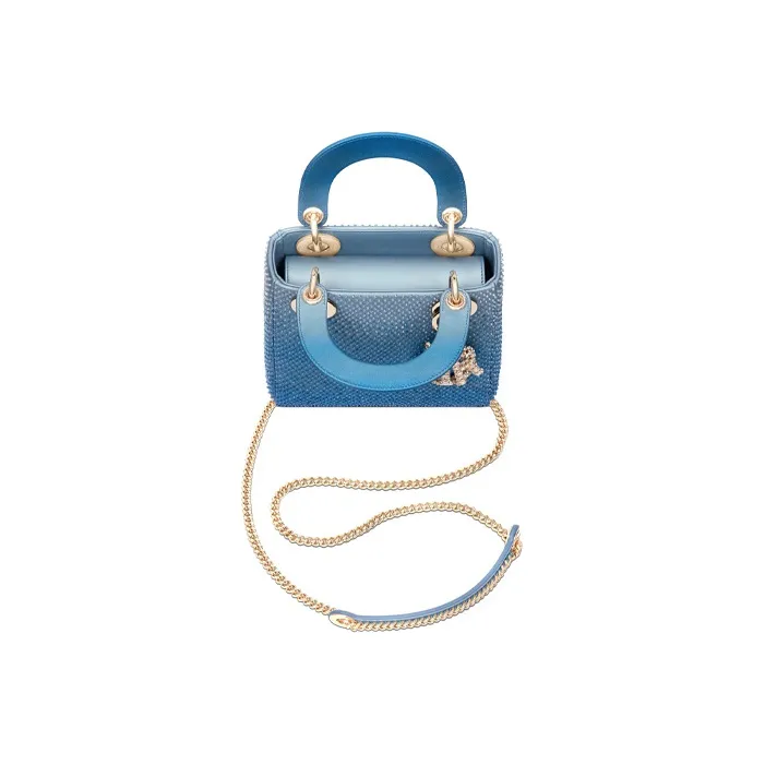 DIOR Lady Dior Sheepskin Shoulder Bag, Crossbody Bag, Handbag Mini Women's Gradient Blue-2