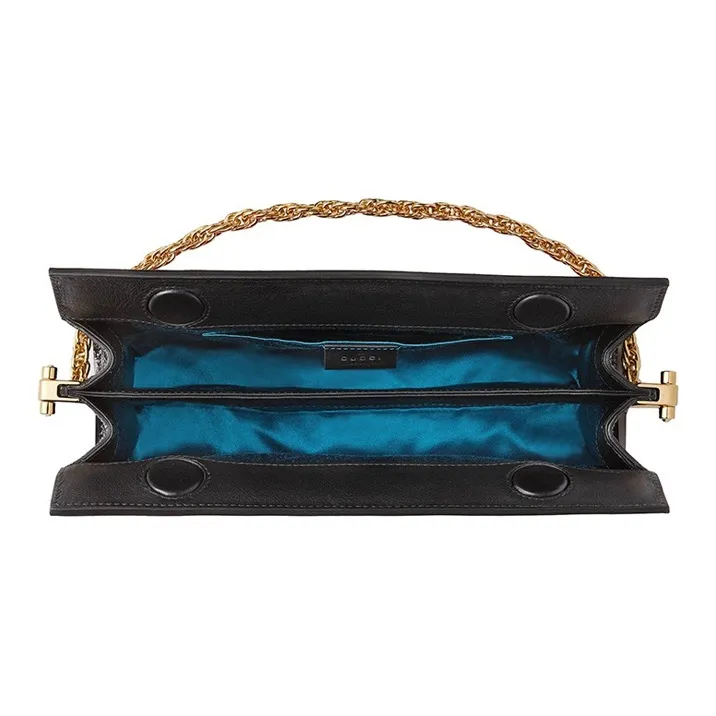 GUCCI Ophidia Suede Patchwork Patent Leather Shoulder Bag, Crossbody Bag Small Size Women's Black/Red-3