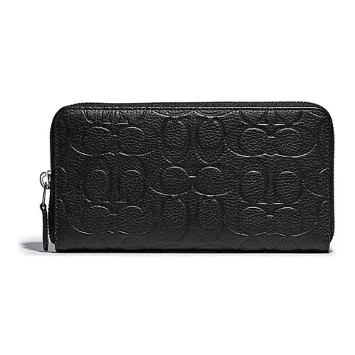 COACH Accordion Wallet Leather Trunk Bag Wallet Regular Men's Black
