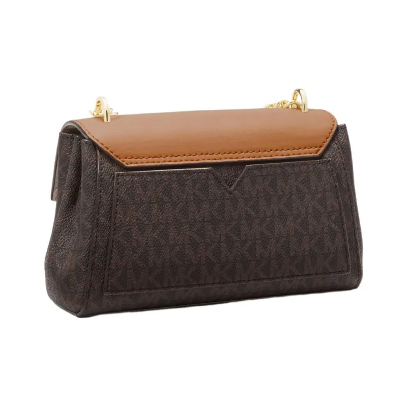 MICHAEL KORS Lita Canvas Flap Bag, Shoulder Bag, Crossbody Bag Women's Brown-2