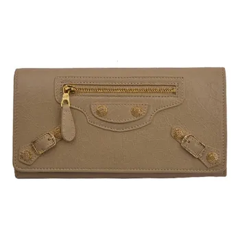 Balenciaga Leather Wallet Women's Khaki