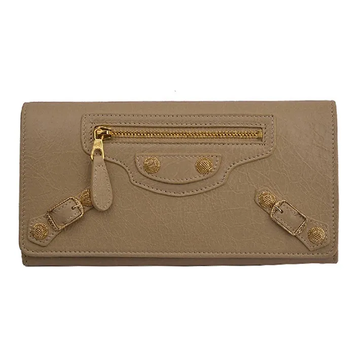 Balenciaga Leather Wallet Women's Khaki-0