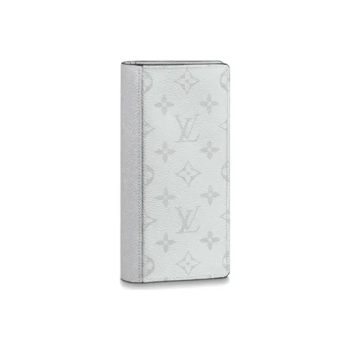 LOUIS VUITTON Brazza Wallet Monogram Antarctica Taiga White