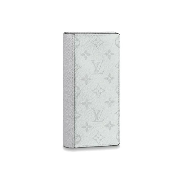LOUIS VUITTON Brazza Wallet Monogram Antarctica Taiga White-0