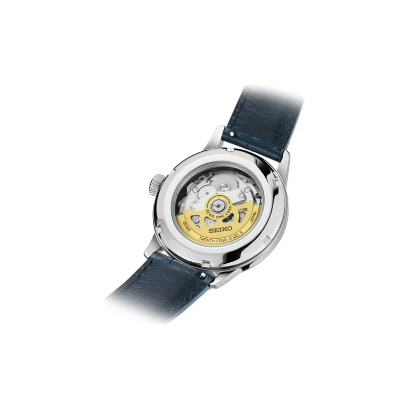 SEIKO Mechanical Movement Genuine Leather Strap Watch 33mm Unisex Black Dial SSA405J1+SSA785J1-2