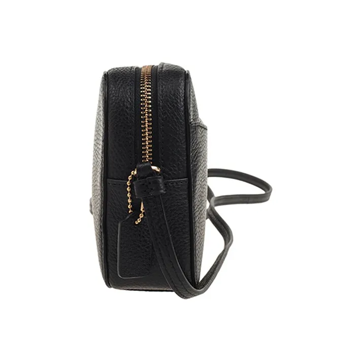 COACH Camera Cow Leather Camera Bag Shoulder Bag Crossbody Bag Small Square Bag Handbag Mini Women's Black Brass-2