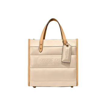 COACH Field Leather Portable Tote Crossbody Bag Small Size Women's Ivory