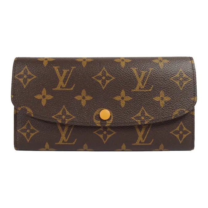 LOUIS VUITTON Emilie Coated Canvas Wallet Regular Women's Brown/Orange-0