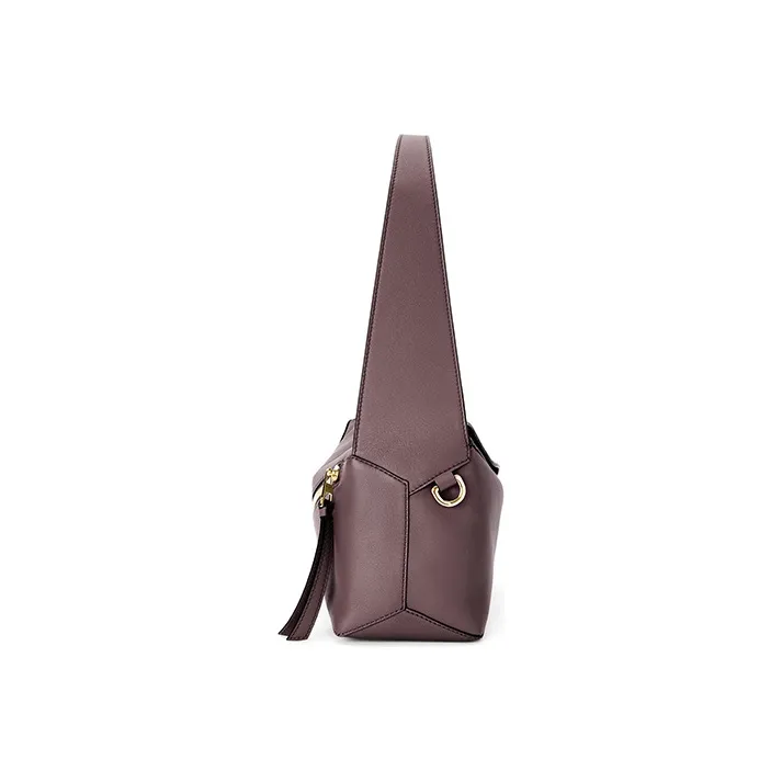 LOEWE Nappa Cow Leather Geometric Bag Puzzle Bag Handbag Shoulder Bag Women's Plum-3