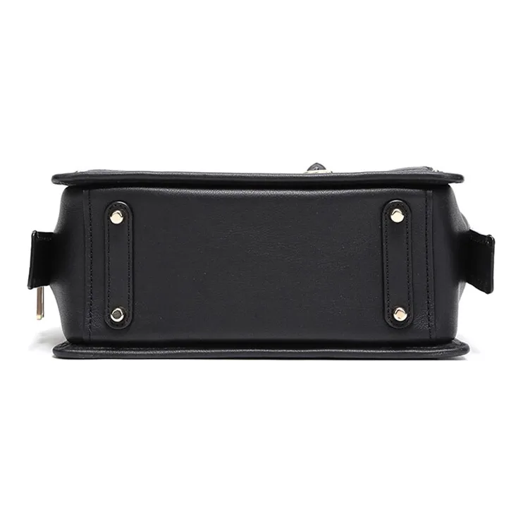 COACH Leather Portable Crossbody Bag, Shoulder Bag Trumpets Women's Black-5