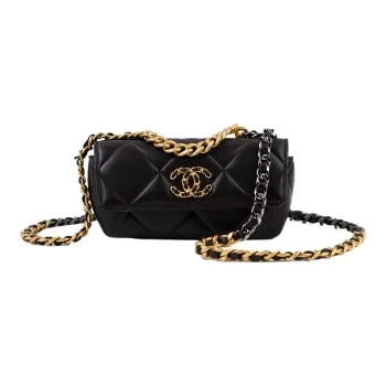 CHANEL 19Bag Lambskin Shoulder Bag, Crossbody Bag Women's Black
