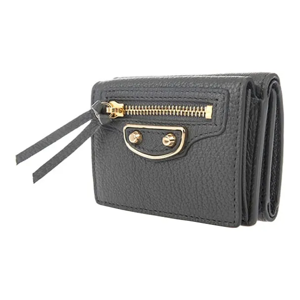 Balenciaga Cow Leather Wallets Coin Purses Women's Gray-1
