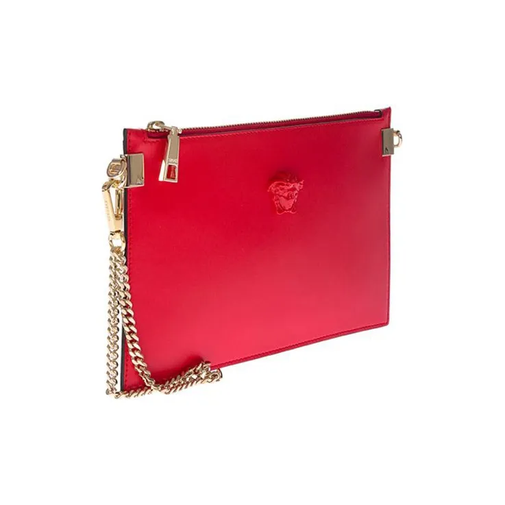 FANSIZHE VERSACE Cow Leather Coin Purse Clutch Women's Red-1