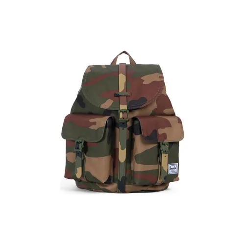Herschel Polyester Backpack Small Size Unisex Green Camouflage