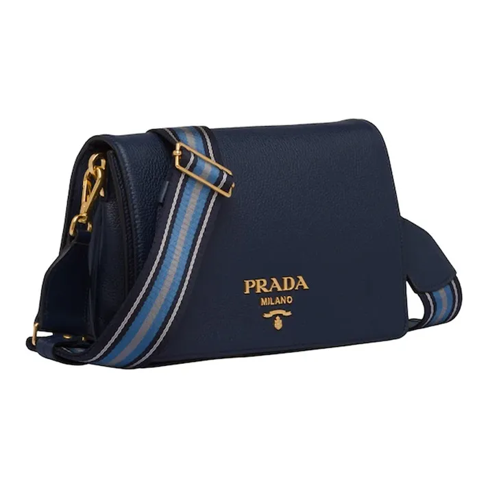 PRADA Cahier Leather Patchwork Shoulder Bag Crossbody Bag Women's Baltic Sea Blue-1