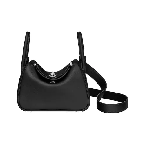 HERMES Lindy Swift Calfskin Handbags Shoulder Bag Crossbody Bag Mini Women's Noir Black