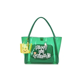 Miffy PVC+PU Jelly Bag, Tote Bag, Shopping Bag, Combo Bag, Handbag, Shoulder Bag Regular Women's Green/Blue