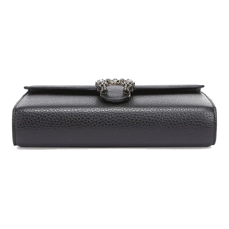 GUCCI Dionysus Leather Wallet Crossbody Bag Shoulder Bag Women's Black-5
