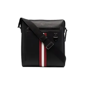 BALLY Leather Messenger Bag, Shoulder Bag, Crossbody Bag Regular Men's Black