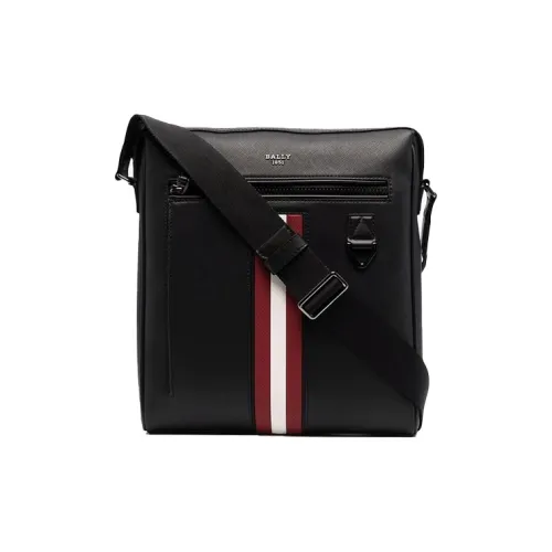 BALLY Leather Messenger Bag, Shoulder Bag, Crossbody Bag Regular Men's Black