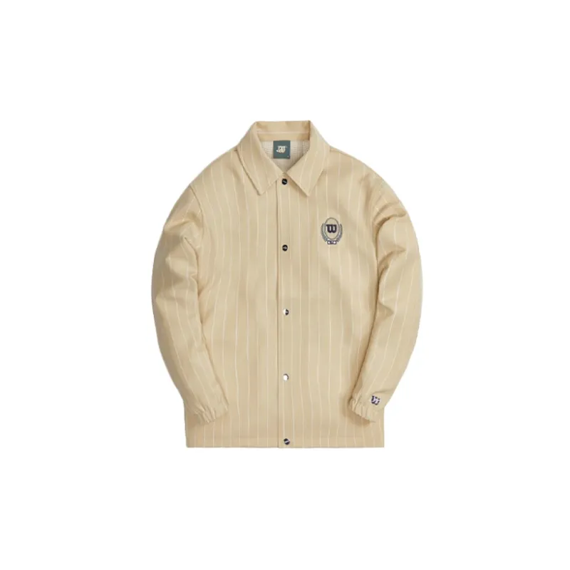 KITH X Wilson Pinstripe Double Knit Coaches Jacket-1